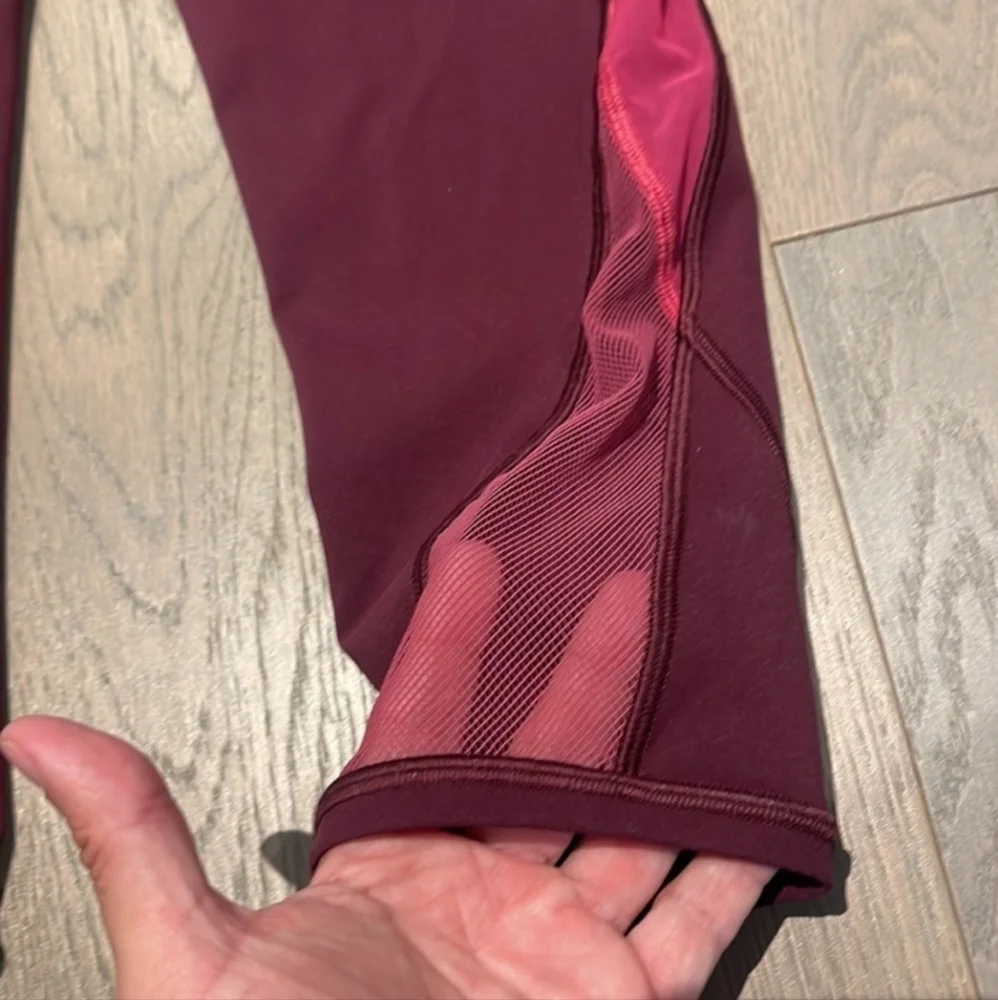LULULEMON BERRY COLOR ME OMBRE CROPPED LEGGINGS SIZE 8